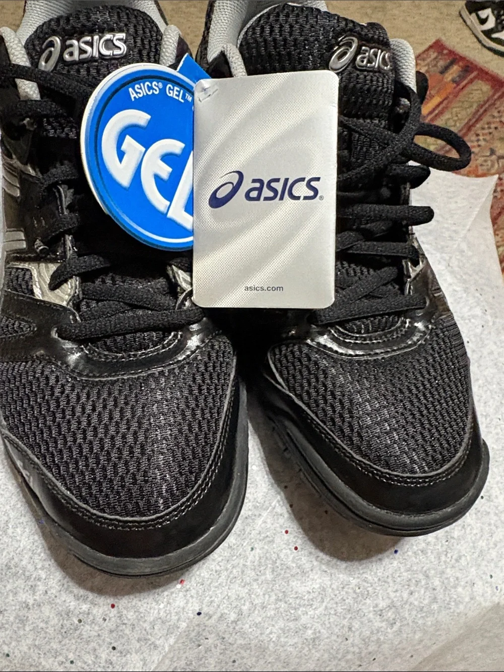 Asics Black and Silver GEL Volleyball Shoes
